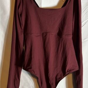 Burgundy Long Sleeve Bodysuit
